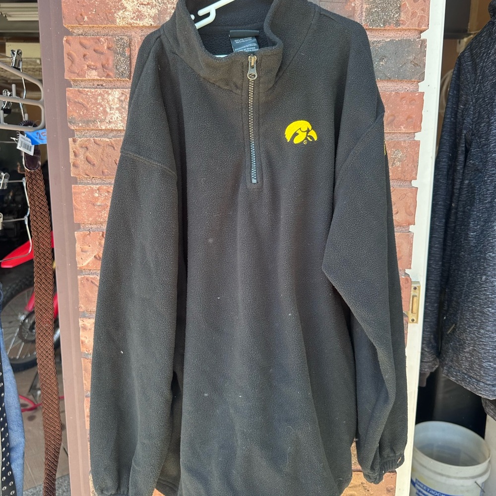 Pro Edge Black Half-Zip Fleece Pullover with Yellow Logo